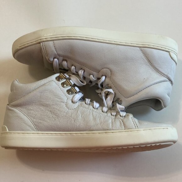 Rag & Bone White High Top Leather Sneakers Size 37  Designer Shoes - Picture 4 of 12